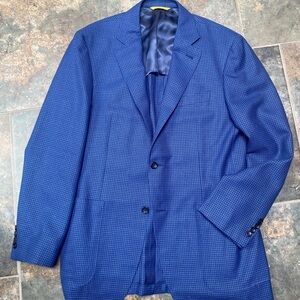 Canali Kei Vibrant Blue Houndstooth Sport Coat 42